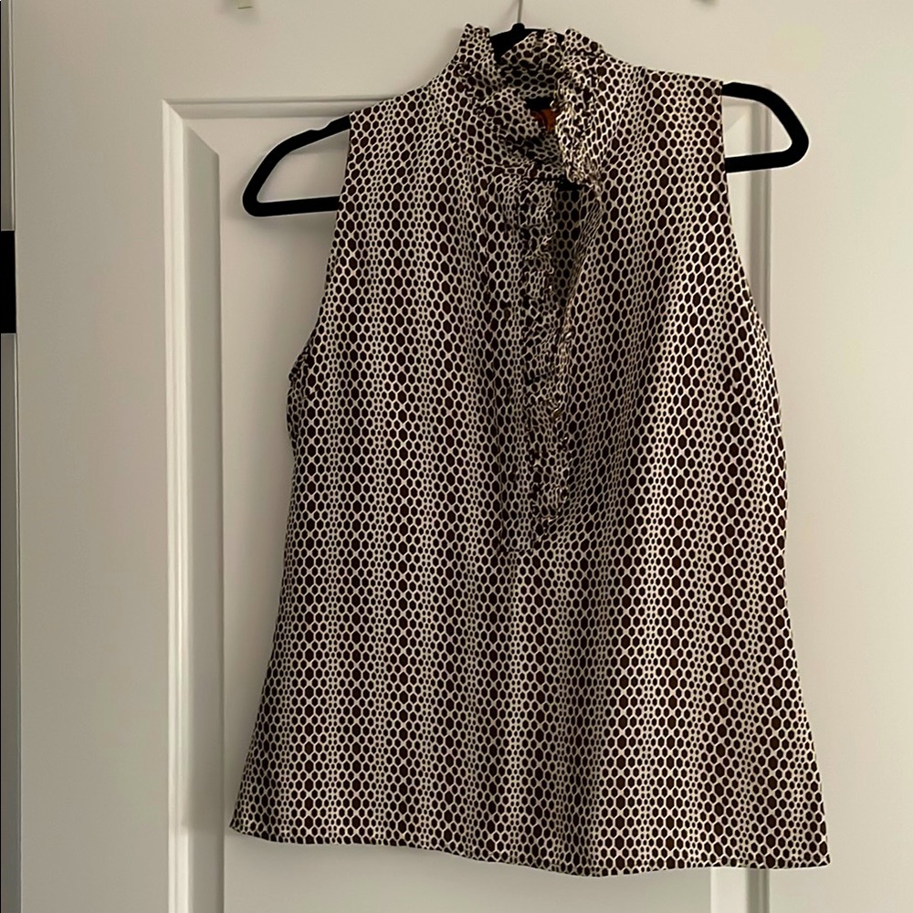 Sleeveless Black and White Polka Dot Top